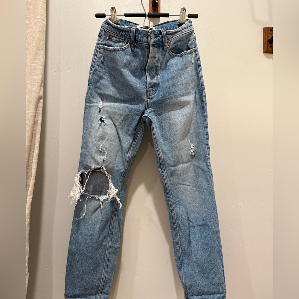 Abercrombie & Fitch Light Blue Distressed Jeans